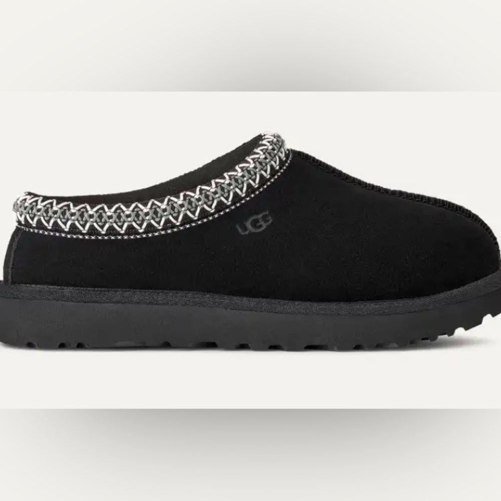 UGG Tasman Black Suede Slip-On Shoes